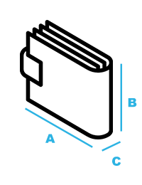 Rysunek z zaznaczonymi wymiarami A, B, C…
