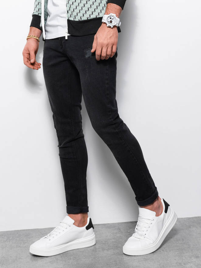 Pantaloni tip barbati SKINNY FIT - negru P1060