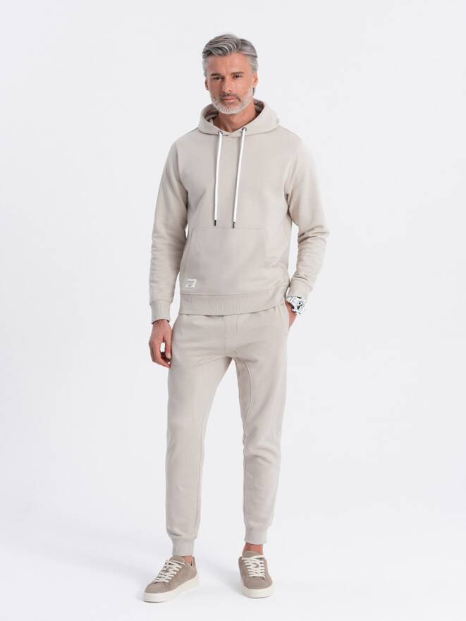 Set trening pentru bărbați - top kangaroo + pantaloni de jogging - cenușă V1 Z81