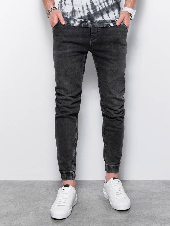 Pantaloni de jogger din denim pentru bărbați - negru P907