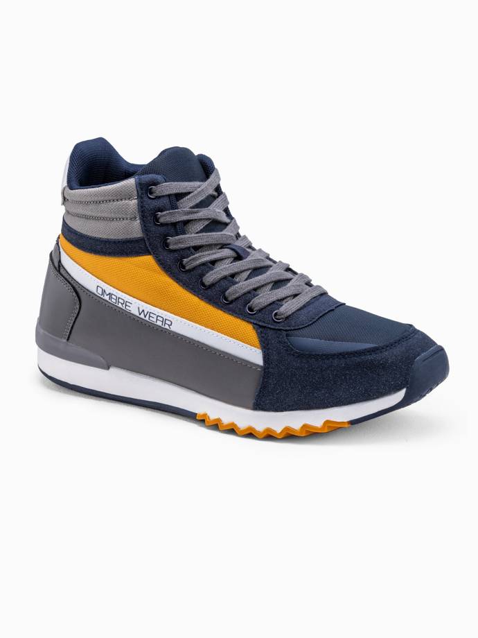 Pantofi sport casual barbati - bleumarin/galben T358