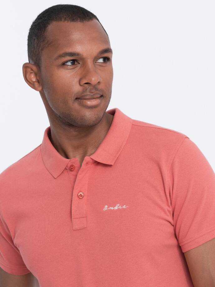 Tricou polo din tricot Pique - coral V6 S1746