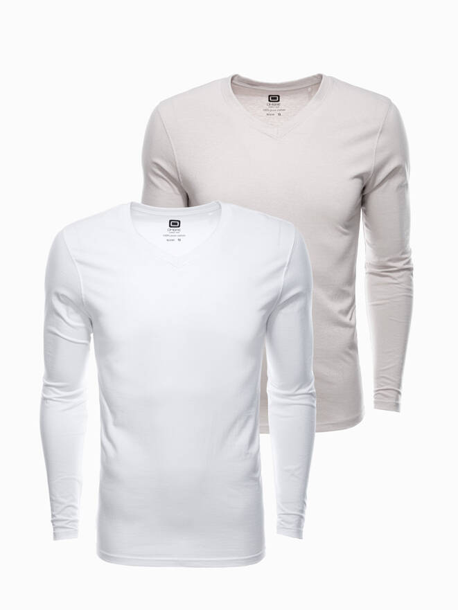 Pánsky set s dlhým rukávom V-NECK - mix 2-pack V8 Z41