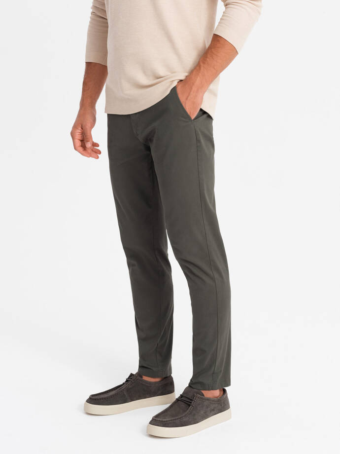 Pánske nohavice chino REGULAR FIT - khaki V3 OM-PACP-0183