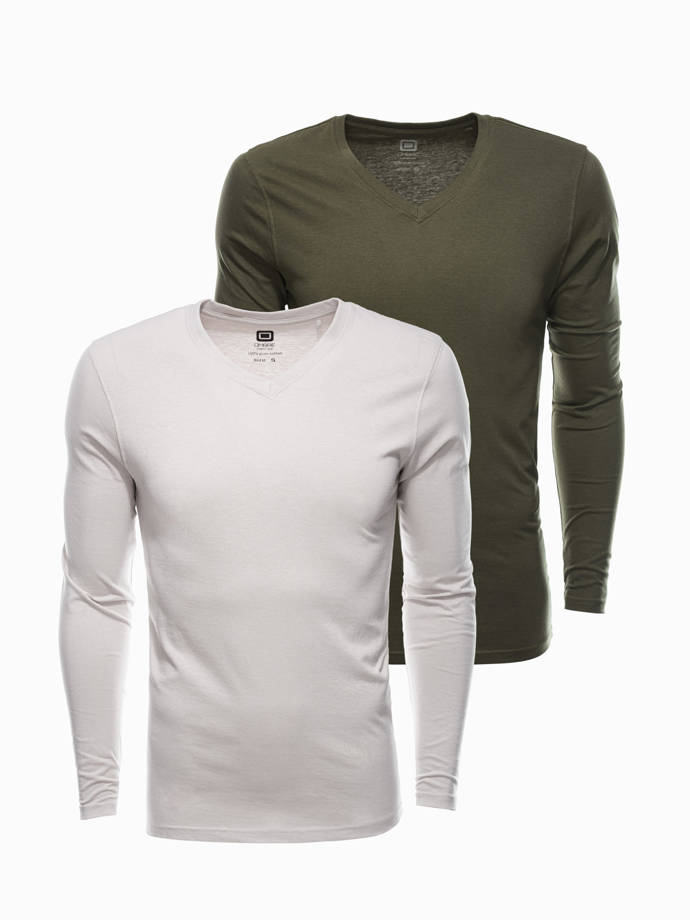 Pánsky set s dlhým rukávom V-NECK - mix 2-pack V5 Z41